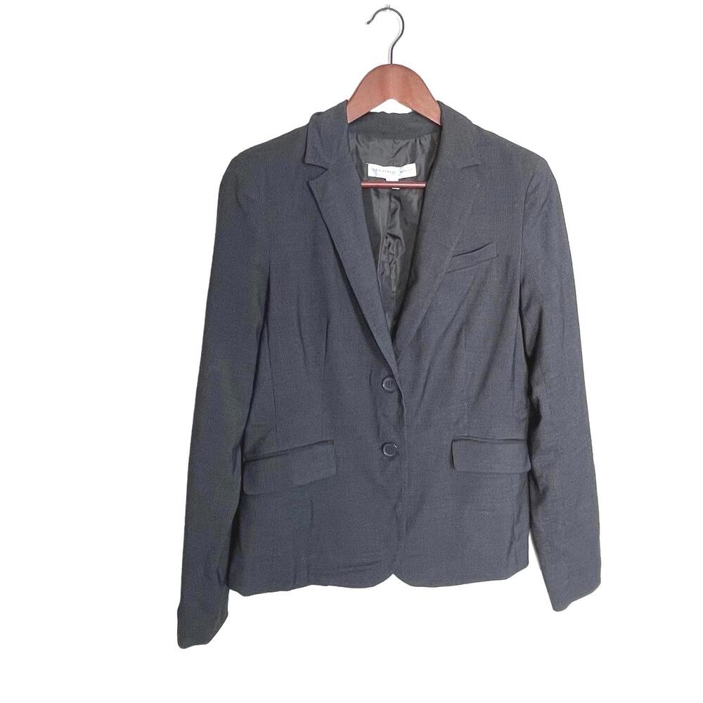 New York And Company Grey Jacket Blazer Size 10 | Corpcore Dark Academia Preppy